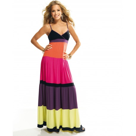 Rainbow Printed Maxi Dress